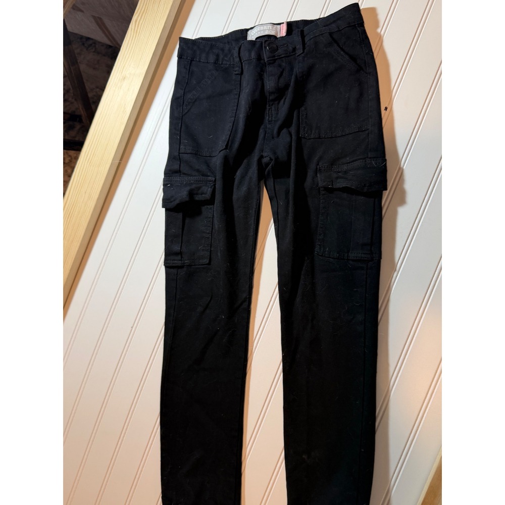 Celebrity Pink Ace Girls Black Cargo Pants Size 14 Slim Utility Trousers